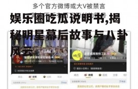 娱乐圈吃瓜说明书,揭秘明星幕后故事与八卦风云