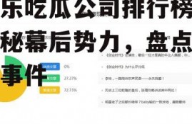 娱乐吃瓜公司排行榜,揭秘幕后势力，盘点热门事件