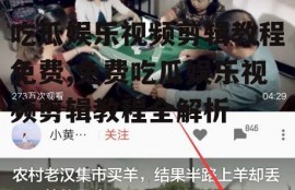 吃瓜娱乐视频剪辑教程免费,免费吃瓜娱乐视频剪辑教程全解析