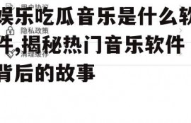 娱乐吃瓜音乐是什么软件,揭秘热门音乐软件背后的故事
