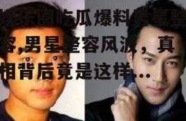 娱乐圈吃瓜爆料男星整容,男星整容风波，真相背后竟是这样...