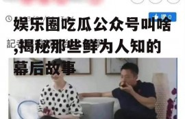娱乐圈吃瓜公众号叫啥,揭秘那些鲜为人知的幕后故事