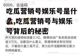吃瓜营销号娱乐号是什么,吃瓜营销号与娱乐号背后的秘密