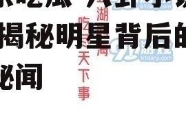 娱乐吃瓜 八卦小说推荐,揭秘明星背后的八卦秘闻