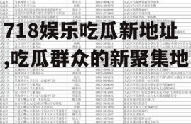 718娱乐吃瓜新地址,吃瓜群众的新聚集地
