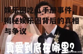 娱乐圈吃瓜手册事件,揭秘娱乐圈背后的真相与争议