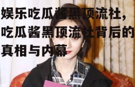 娱乐吃瓜酱黑顶流社,吃瓜酱黑顶流社背后的真相与内幕