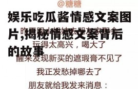 娱乐吃瓜酱情感文案图片,揭秘情感文案背后的故事
