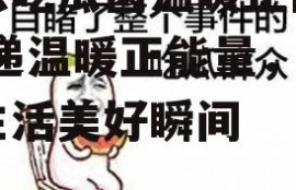 娱乐吃瓜菌温暖正能量,传递温暖正能量，点亮生活美好瞬间