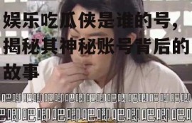 娱乐吃瓜侠是谁的号,揭秘其神秘账号背后的故事
