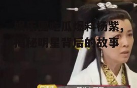 娱乐圈吃瓜爆料杨紫,揭秘明星背后的故事