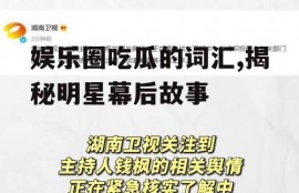 娱乐圈吃瓜的词汇,揭秘明星幕后故事