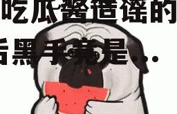 娱乐吃瓜酱造谣的是谁,幕后黑手竟是...