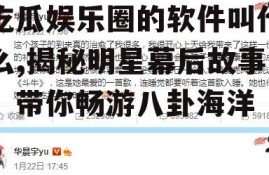 吃瓜娱乐圈的软件叫什么,揭秘明星幕后故事，带你畅游八卦海洋