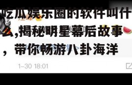 吃瓜娱乐圈的软件叫什么,揭秘明星幕后故事，带你畅游八卦海洋