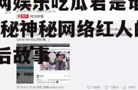 全网娱乐吃瓜君是谁啊,揭秘神秘网络红人的背后故事