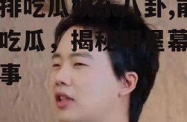前排吃瓜娱乐八卦,前排吃瓜，揭秘明星幕后故事